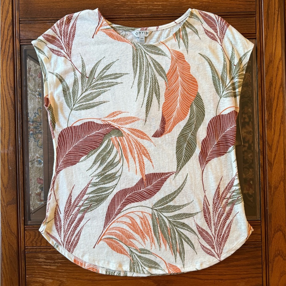 Orvis Women's Tropical Leaf Print Top, S